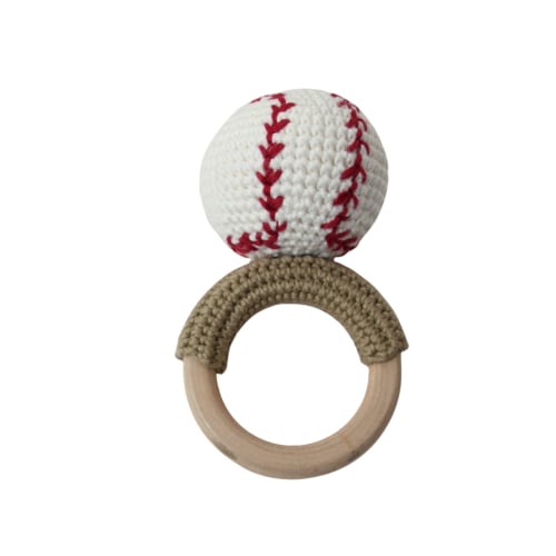 Organic Baby Rattle - Baseball