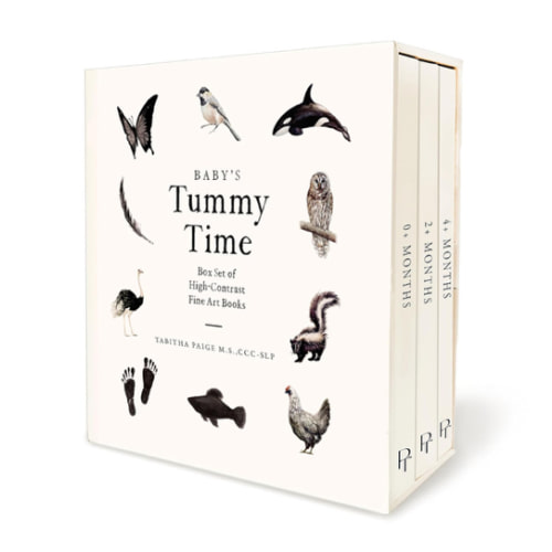 Baby's Tummy Time Book Box Set: A 3-Book Box Set of High-Contrast Art for Visual Stimulation at Tummy Time (Tabitha Paige Children's Book Series)