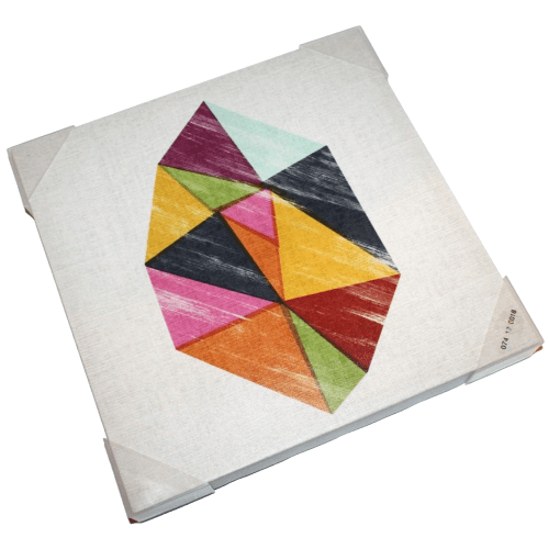 Geometric Diamond Cluster Canvas Wooden Artwork Frame