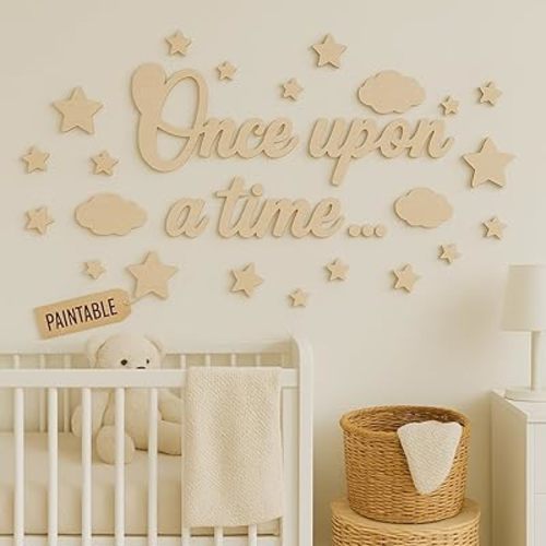 Once Upon A Time Sign For Nursery Decor - Once Upon A Time Wall Decor, Reading Corner Decorations For Kids, Wood Reading Sign For Kids Bookshelf Decor