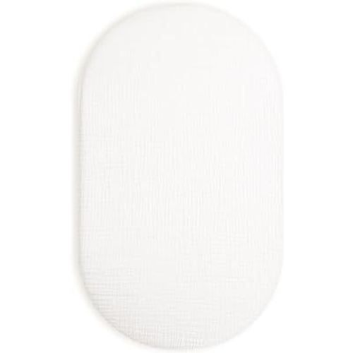 Muslin Bassinet Sheet for Baby Boy and Girl, Universal Fit for Rectangle, Oval, Hourglass Bassinet Mattress, Moses Basket Sheets (White, Bassinet Sheet)
