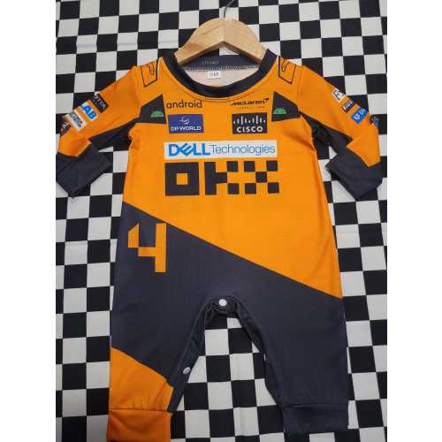McLaren F1 Baby Racing overalls. Number 4. Size 6 months
