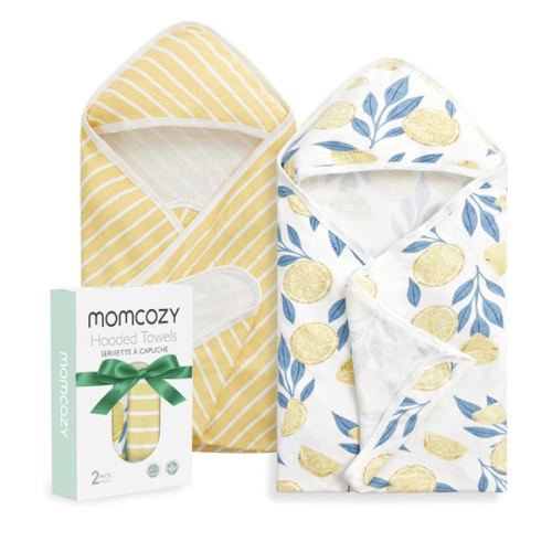 Momcozy Baby Towel with Hooded - Ultra Soft & Absorbent Large Bath Towel Set for Comfort & Gentle on Baby's Skin - Med Thick& Durable -Shower Gift & Bath Essential for Newborn, Infant, Toddler