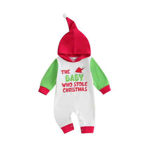 Newborn Baby Boy Girl Christmas Outfit My First Christmas Romper Onesie Hoodie Jumpsuit Fall Winter Clothes
