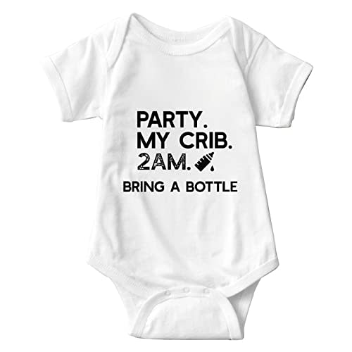 listery Party My Crib Bodysuit Funny Bodysuit Baby Sayings Baby Boy Clothes Party At My Crib 2 Am Bodysuits Baby Girl Clothes