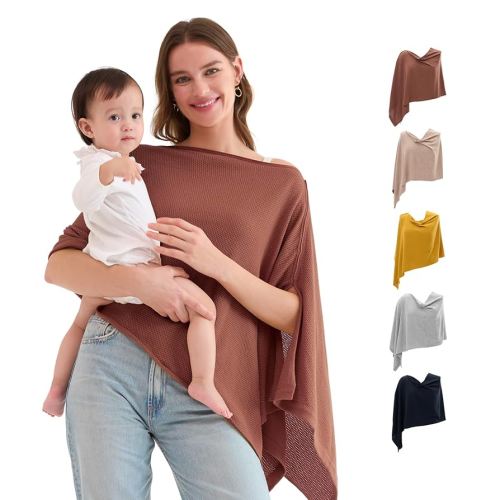 Momcozy Nursing Cover for Breastfeeding, Breathable Soft Privacy Poncho, Multi-Use Nursing Shawl, Portable Breast Feeding Covers for Women, Includes Laundry Bag