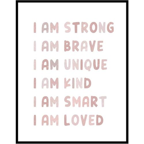 Girl Boho Nursery Decor, Girls Room Pink Decor, Inspirational Quotes, Positive Affirmations, Nursery Gift, Baby Room Wall Decor, Playroom Wall Decor, No Framed (8X10 INCH)