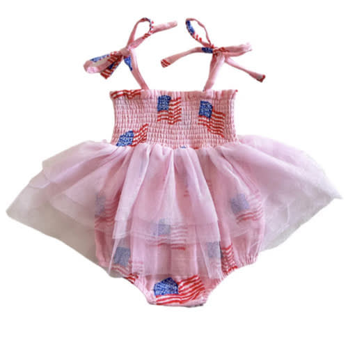 Muslin Tutu Bubble, American Flag Pink
