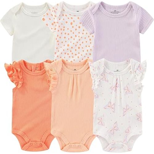 Newborn Baby Bodysuit Soft Ribbed Romper Infant Boy Girl Clothes Set 0-12 Months