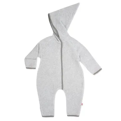 Heather Gray Hooded Onesie - Cozie Fleece | Zutano