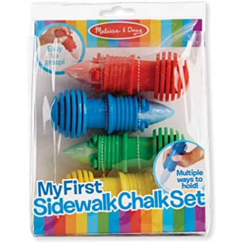Melissa & Doug My First Sidewalk Chalk Set With Holders - 4 Chalk Sticks and 4 Holders