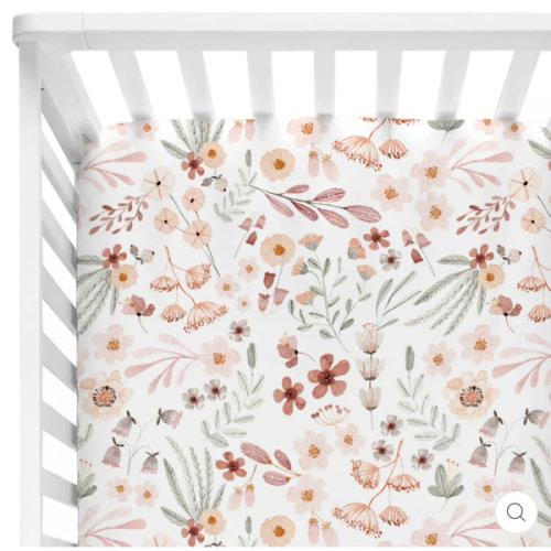 Wren's Wildflower Crib Sheet
