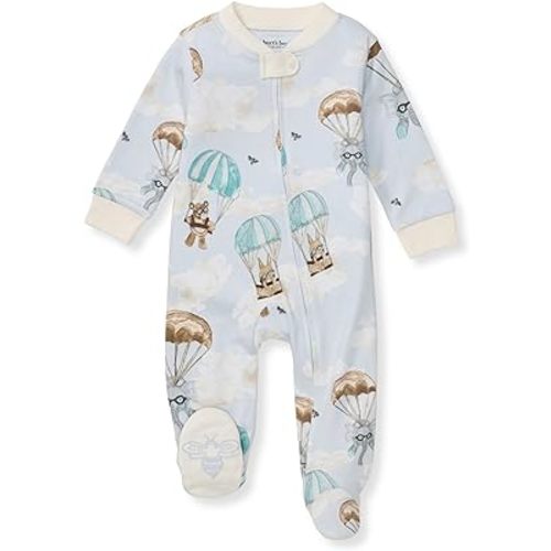 Burt's Bees Baby Boys' Sleep and Play Pjs, 100% Organic Cotton One-piece Zip Front Romper Jumpsuit Pajamas
