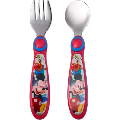 The First Years Disney Baby Mickey Mouse Stainless Steel Flatware for Kids