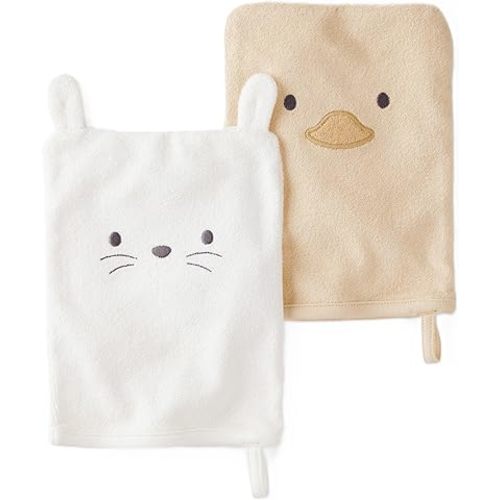 Carter's Baby 6-Pack Washcloths, Soft Velour, 2pk Yellow/Ivory