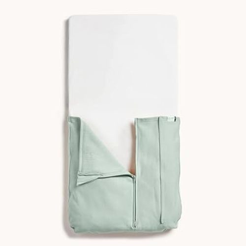 ergoPouch 0.2 TOG Toddler Bedding Tuck Sheet - Newborn Baby Crib Tuck Sheet, Safe Blanket Alternative for Baby, Suitable from Birth - Zip Closure Adjustable Fit, Security and Comfort, Sage