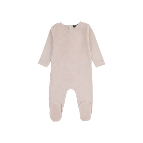 Girl's Worded Velour Wrap Trim Footie