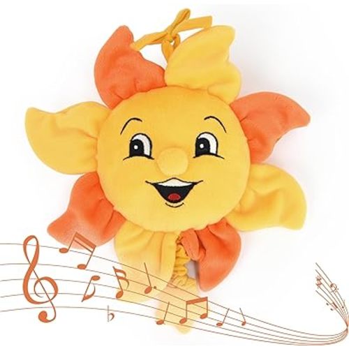 Newborn Baby Musical Toy for Infant 0,3,6,12 Months, Soft Hanging Plush Stroller Toy for 6 to 12 Months Baby with You are My Sunshine Music, Brighten Boy and Girl's Bed,Carseat and Room