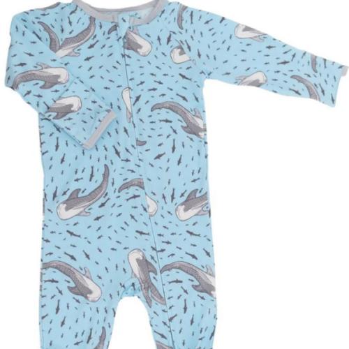 Zipper Footie - Swirling Sharks – Manymoons