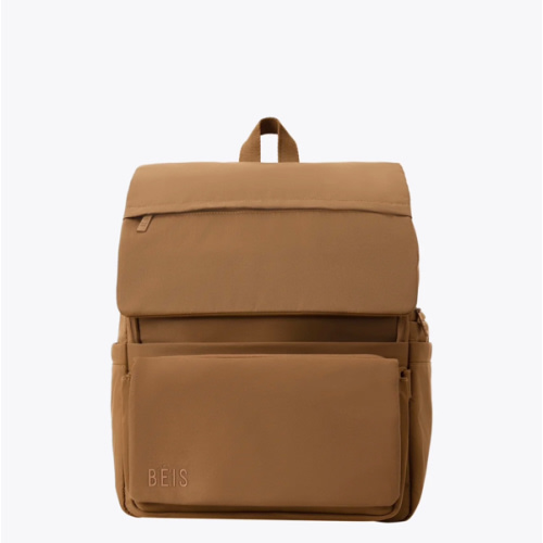 BÉIS 'The Ultimate Diaper Backpack' in Camel - Diaper Bag Backpack in Camel Brown