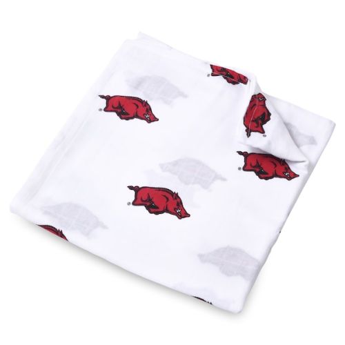Arkansas Razorbacks Three Little Anchors Infant 47'' x 47'' Muslin Swaddle Blanket - White