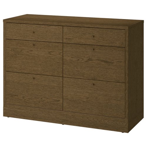 TONSTAD 6-drawer dresser - brown stained oak veneer 47 1/4x18 1/2x35 3/8 "