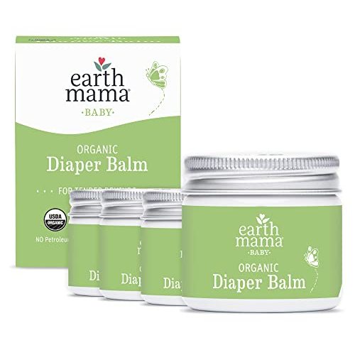 Earth Mama Organic Diaper Balm Multipurpose Baby Ointment | EWG Verified, Petroleum & Fragrance-Free with Calendula for Sensitive Skin, 2-Fluid Ounce (4-Pack)