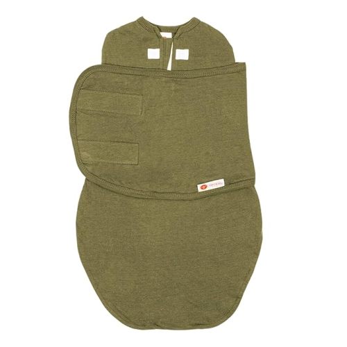 embé 2-Way Starter Baby Swaddle, Newborn Swaddle Sack, Zip & Velcro Baby Wrap, Hip Healthy, Infant, 6-14 lbs, 0-3 Months - Moss