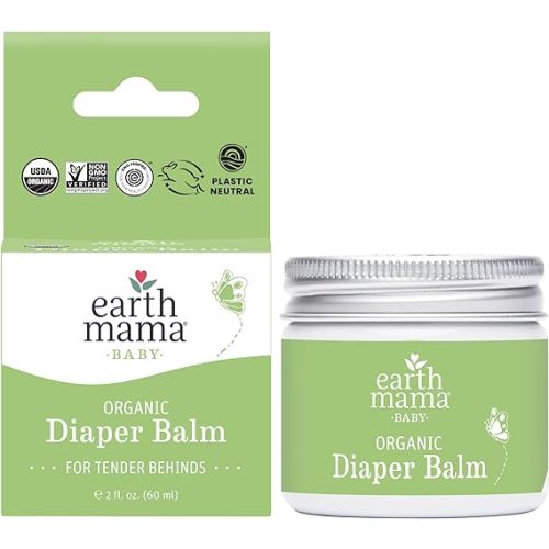 Earth Mama Organic Diaper Balm | Diaper Cream for Baby | EWG Verified, Petroleum & Artificial Fragrance-Free with Calendula for Sensitive Skin, 2-Fluid Ounce - 2 Fl Oz (Pack of 1)