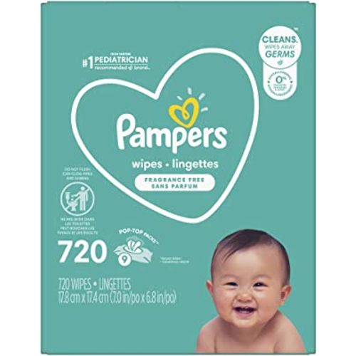 Pampers Baby Wipes, Complete Clean Fragrance Free 9X Pop-Top Packs, 720 Count