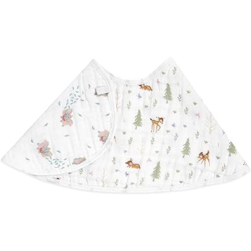 aden + anais Essentials Disney Baby Burpy Baby Bib, 100% Cotton Muslin, Soft Absorbent 4 Layers, Multi-Use Burp Cloth and Bib, 22.5” X 11”, Single, Disney + Friends