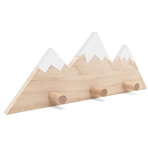 Mountain Peak Wall Hook Wooden Snowy Mountain Kids Nursery Decor Woodland Adventure Themed Entrance Coat Towel Hook Scandinavian Rustic Hanging Decors Housewarming Newborn Baby Shower Gifts