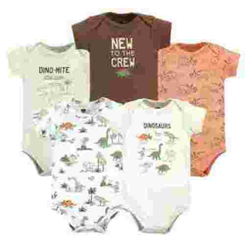 Hudson Baby Short Sleeve Bodysuits, 5-Pack, Newborn- 24 Months