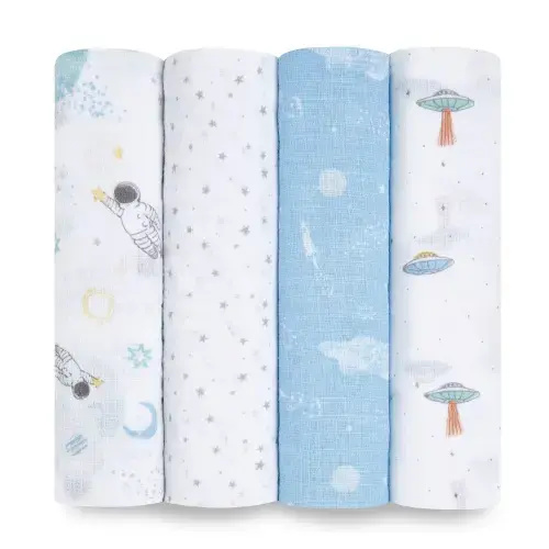 Space Print Cotton Muslin Swaddle 4pk | aden + anais
