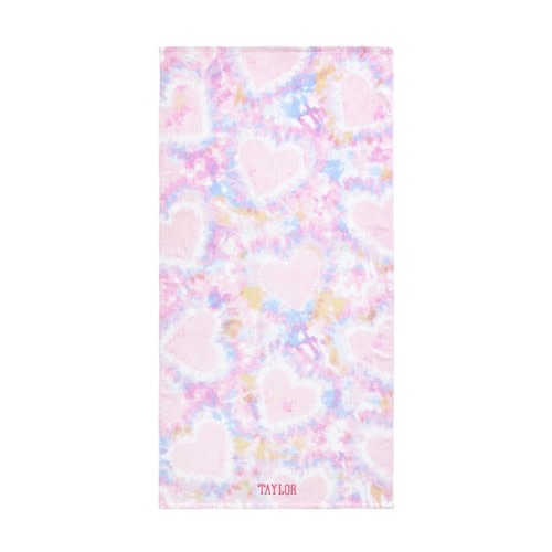 Heart Tie-Dye Kid Beach Towel UPF 50+