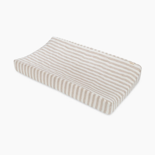 Crane Baby Finley Quilted Linen Stripe Changing Pad Cover