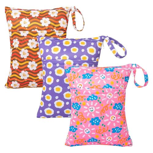 babygoal Wet Dry Bags - cactus and flowers