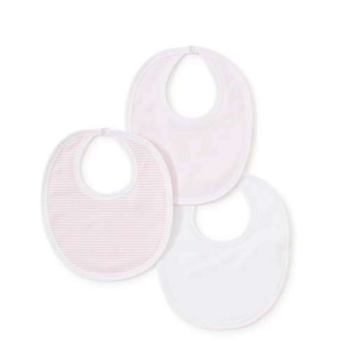 Pink Stripe 3 Pack Bib Set