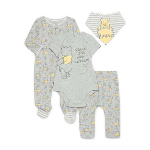 Disney Baby Wishes and Dreams Character Baby Layette Newborn Essentials Gift Set, 4-Piece, Sizes Newborn-6/9 Months