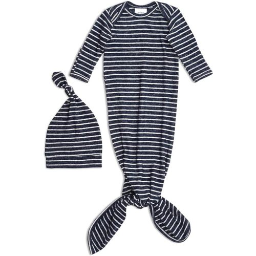aden + anais Snuggle Knit Knotted Newborn Baby Gown & Hat, Navy