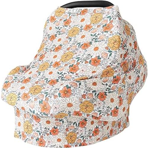 Konssy Baby Car Seat Covers- Multi-use Carseat Canopy for Babies, Stretchy Infant Carseat Cover Boy, Shower Gifts for Unisex Boys and Girls