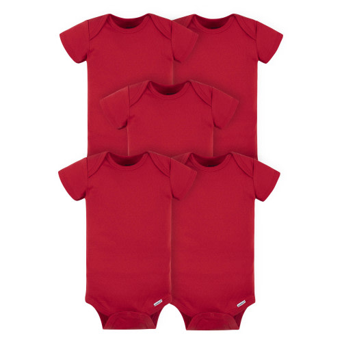 Gerber Baby Girl or Boy Gender Neutral Onesies Brand Cotton Rib Bodysuits, 5-Pack