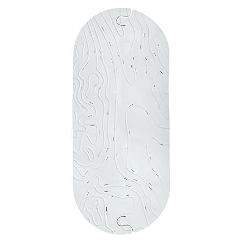 Boon GRIFFLE Textured Non Slip Baby Bath Tub Mat with Hanging Hook and Drain Holes, Gray