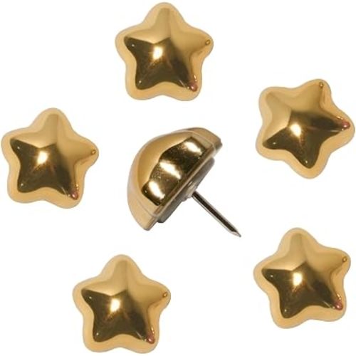 50 PCS Gold Star Push Pins, Resin Thumb Tacks, Decorative Tacks, for Cork Board, Photo Wall, Feature Wall, Whiteboard, Map, Bulletin Board, School, Home or Office Decor. (Golden Star)