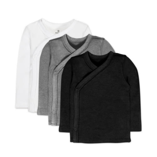 3-Pack Organic Cotton Long Sleeve Side-Snap Tops | Honest Baby Clothing