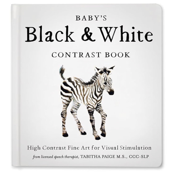 Baby's Black and White Contrast Book: High-Contrast Art for Visual Stimulation at Tummy Time (Tabitha Paige Children's Book Series)