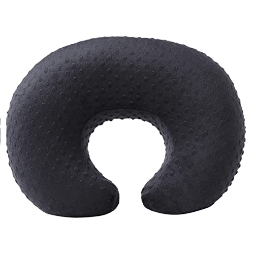 Nursing Pillow Cover, Breastfeeding Pillow Slipcover Snugly Fits for Nursing Pillow for Baby Boys and Girls, Premium Quality Microfiber, Ultra Soft Comfortable (Black)