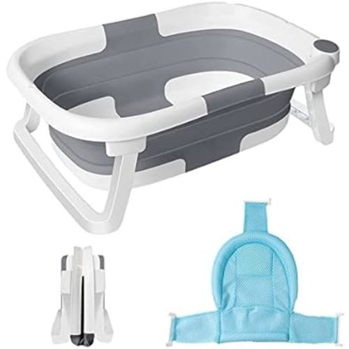 Baby Bath Tub Collapsible Bathtub - Portable for Infants to Toddler Multifunctional Travel Bathtub with Baby Bath Net.(Grey) : Amazon.com.au: Baby
