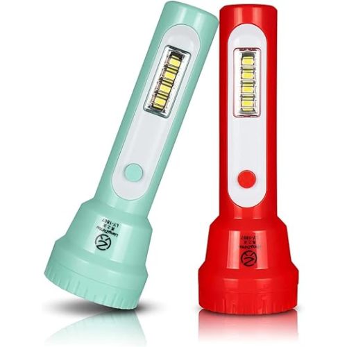 2 Pack Rechargeable Kids Flashlight,Portable Flashlight with COB LED,Lightweight and Bright Flashlights for Kids EDC Flashlight for Toddler School Children's Kids Camping(Middle)