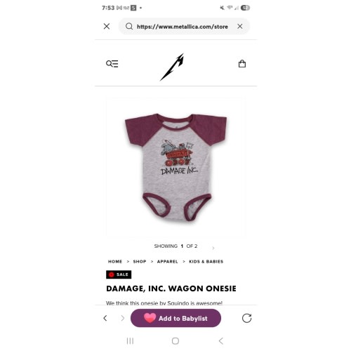 Damage, Inc. Wagon Onesie | Metallica.com